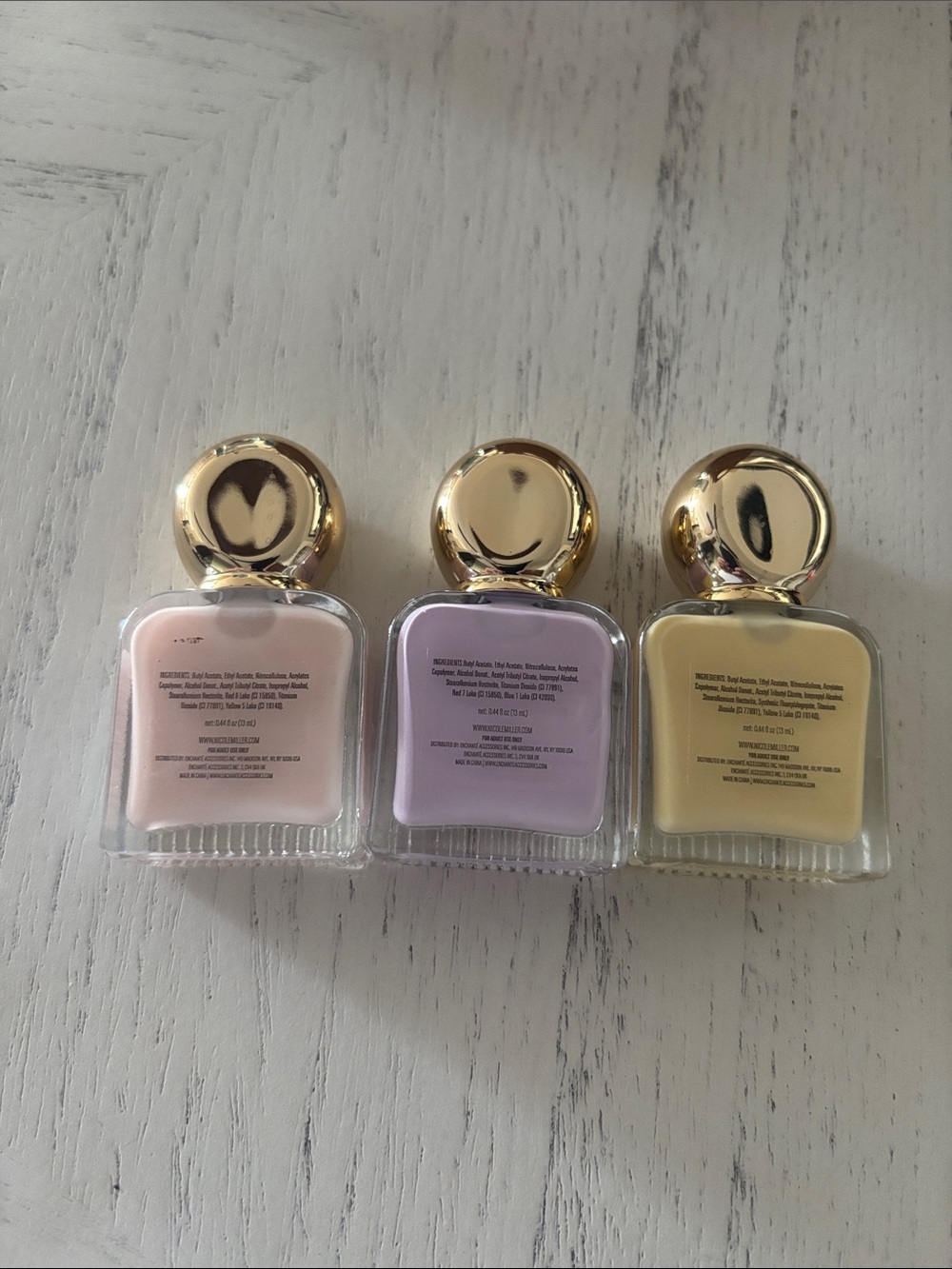 Nicole Miller Nail Trio in Blush, Yellow, Lavender, Set of 3 - Picture 2 of 6